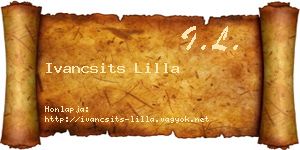 Ivancsits Lilla névjegykártya